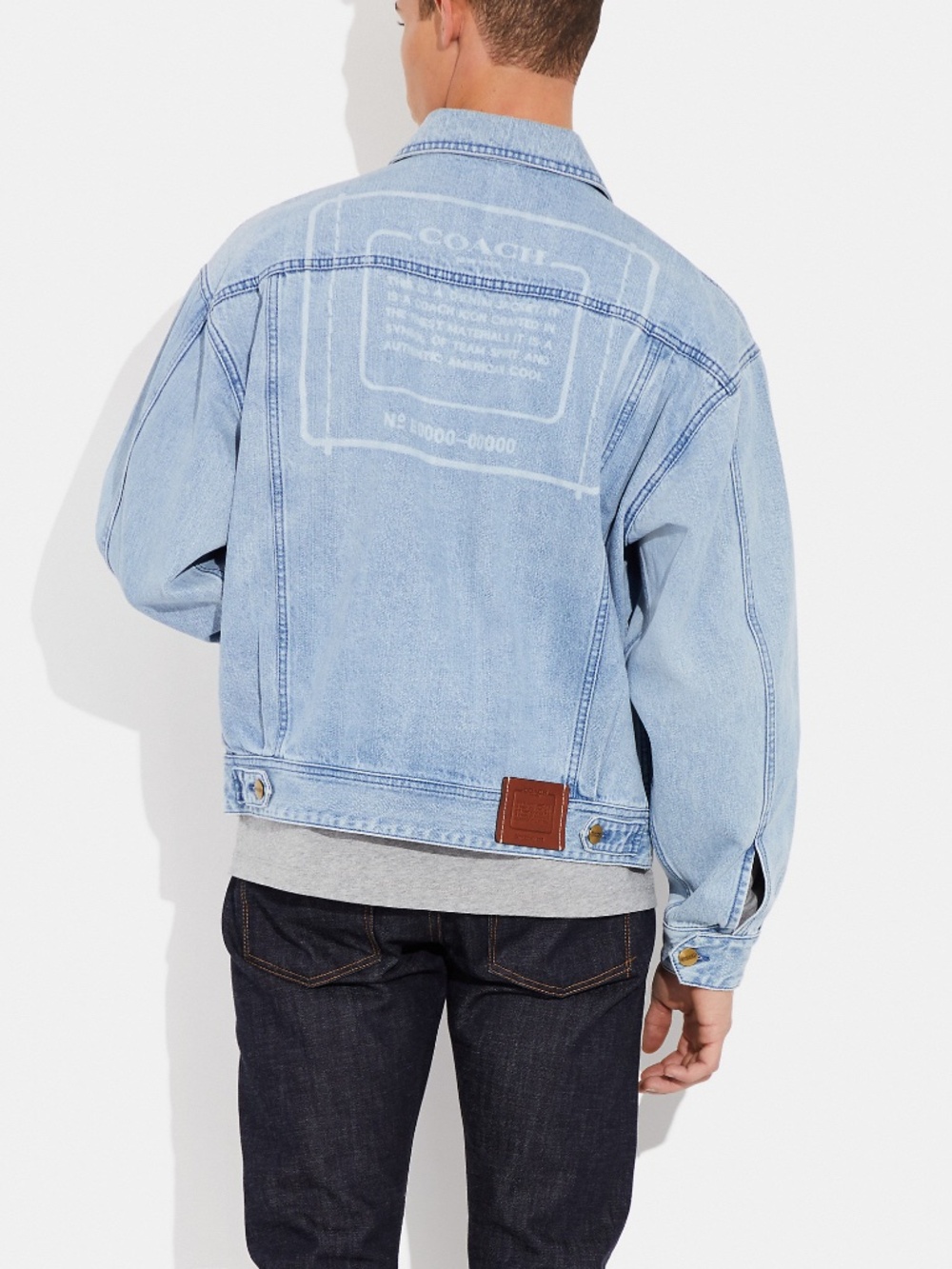 Authentic Coach Men's Novelty Denim Jacket Size Large NWT - Picture 3 of 4